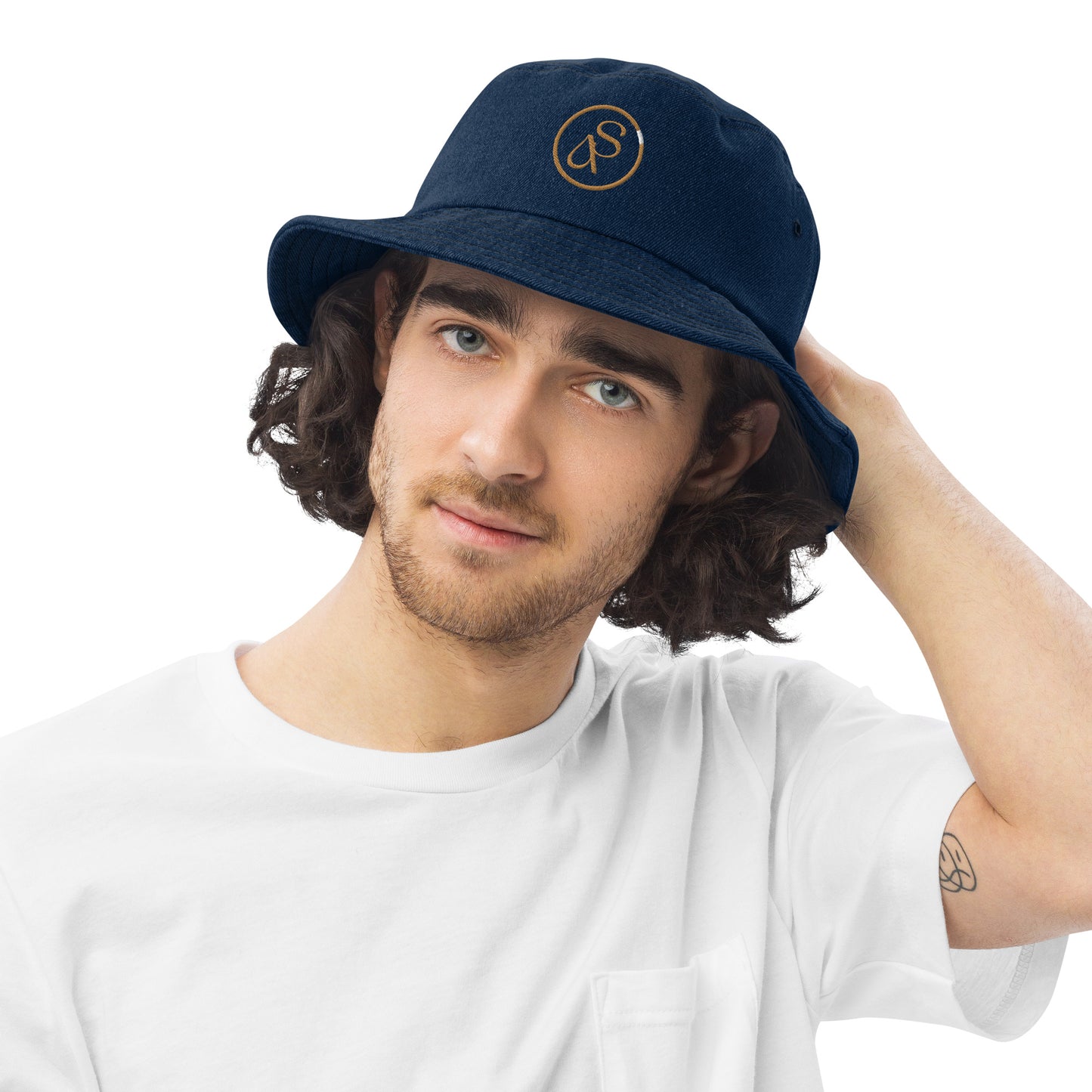 Denim fisherman bucket hat