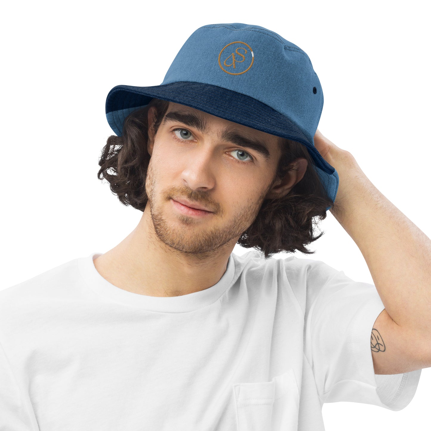 Denim fisherman bucket hat